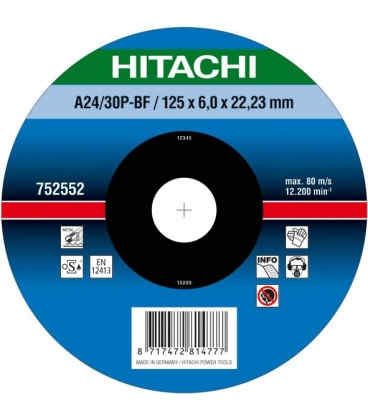 Круг зачистной Hitachi 125 х 6.0 х 22.2 мм ( 752552 )