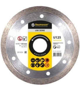  Алмазний диск по кераміці Baumesser 1A1R 115x22.2 Universal (91315129009)